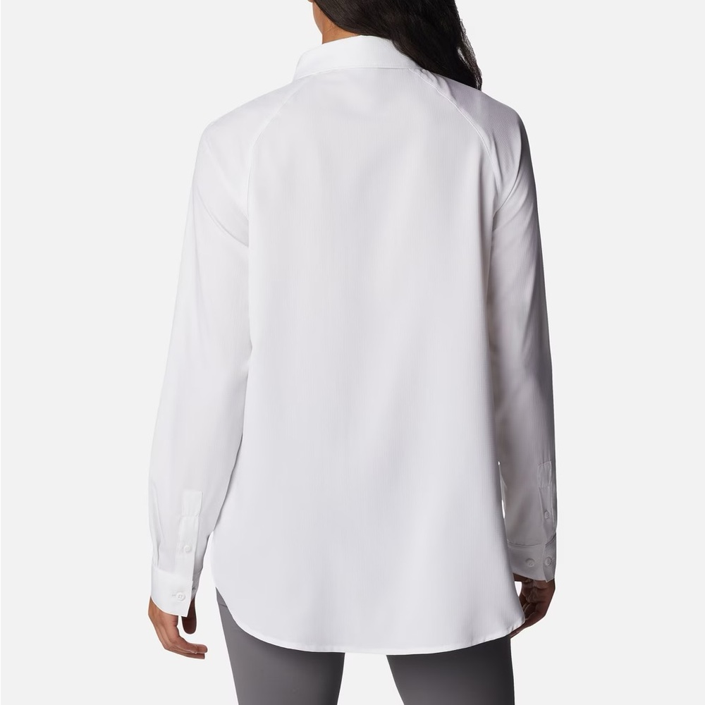 Columbia OMNI-SHADE, with UPF 50 , lightweight, Light Pink Button-Up Shirt - Picture 6 of 7